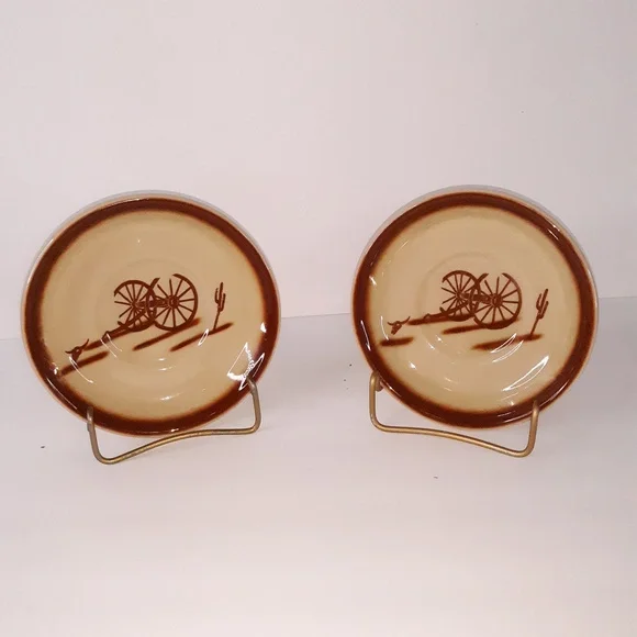 VINTAGE 40s Tepko Broken Wagon Wheel Luncheon Set - Picture 4 of 16